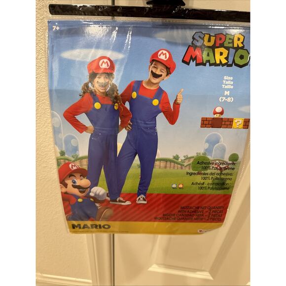 Super Mario Bros kid Costume Halloween Medium (7-8)Cosplay Disguise Nintendo - Picture 4 of 4